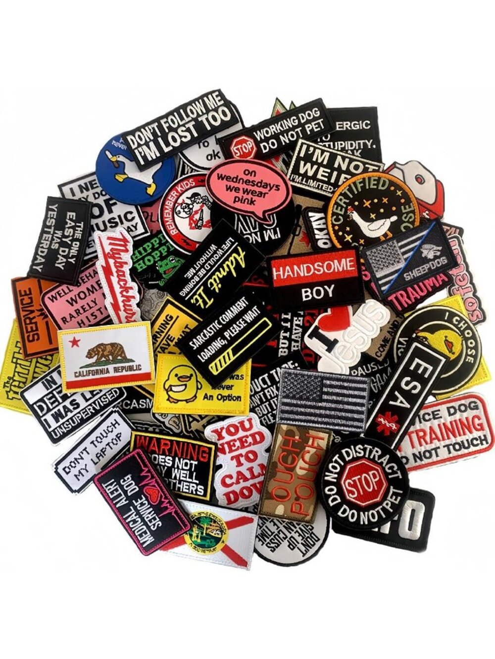 50pcs Tactical Morale Patches for Backpack, Vest & Gear - Random Designs